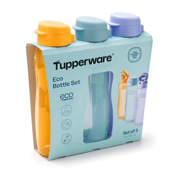Tupperware Essentials Eco Water Bottle Set, 3 x 750 ml,